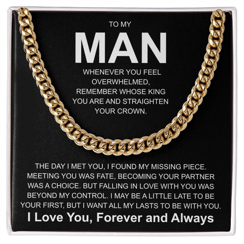 Cuban Necklace for Son Man - I Love You