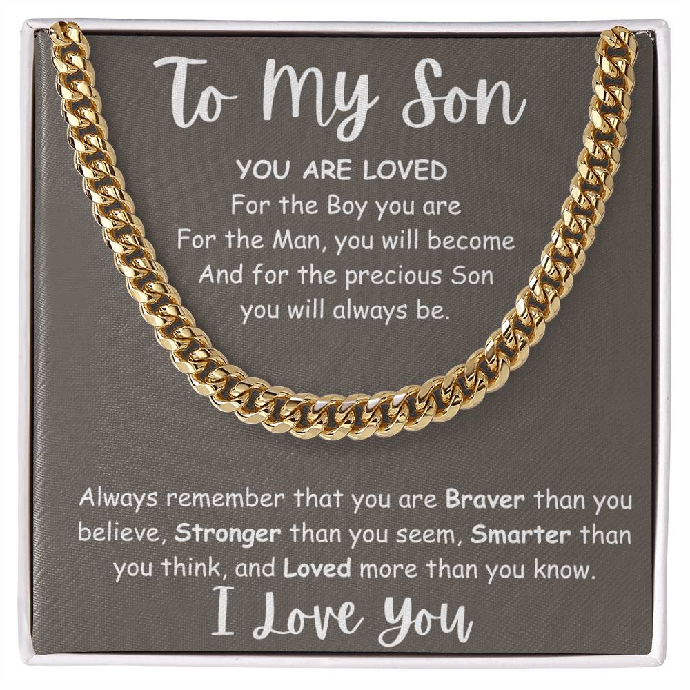 Cuban Necklace for Son Gift Set - You Are Loved