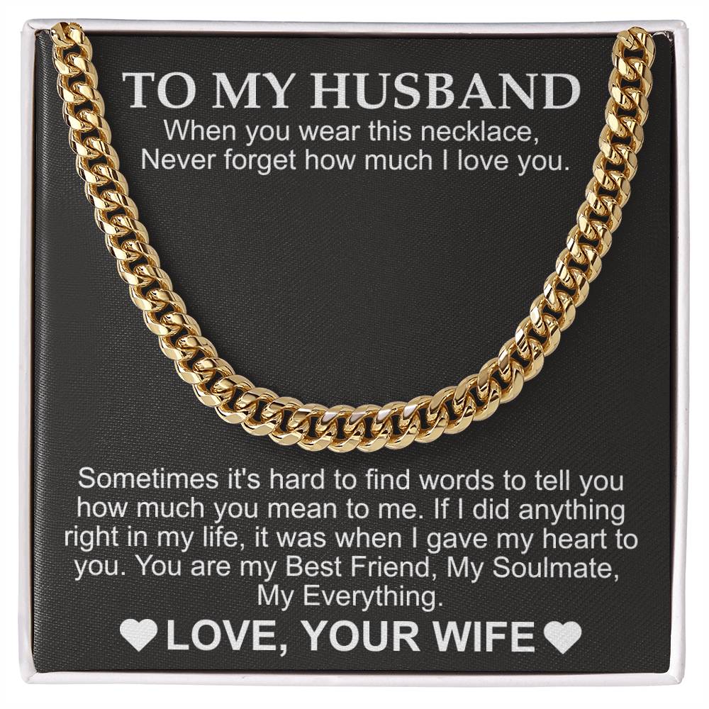 Cuban Necklace for Husband Gift Set