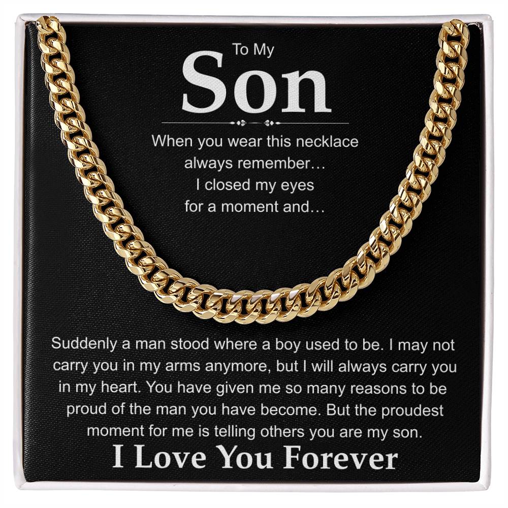 Cuban Necklace for Son Gift Set