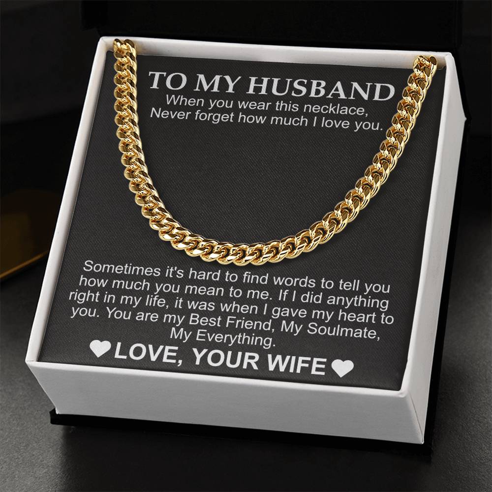 Cuban Necklace for Husband Gift Set