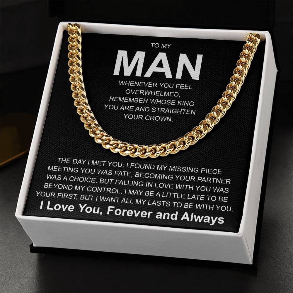 Cuban Necklace for Son Man - I Love You