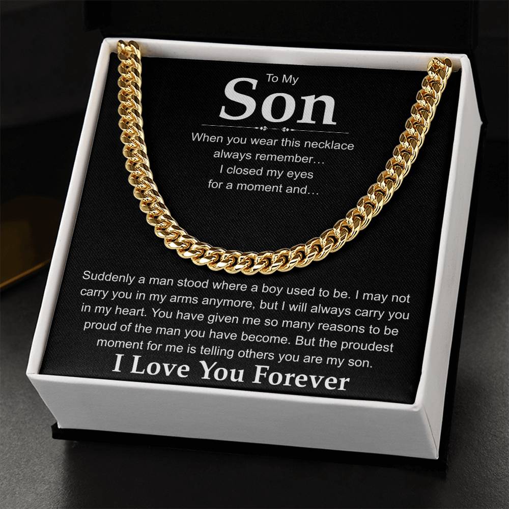 Cuban Necklace for Son Gift Set