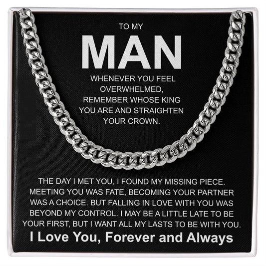 Cuban Necklace for Son Man - I Love You