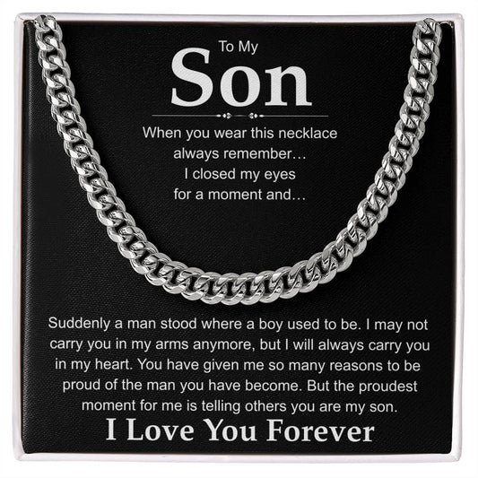 Cuban Necklace for Son Gift Set