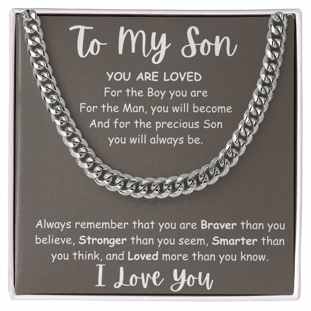 Cuban Necklace for Son Gift Set - You Are Loved