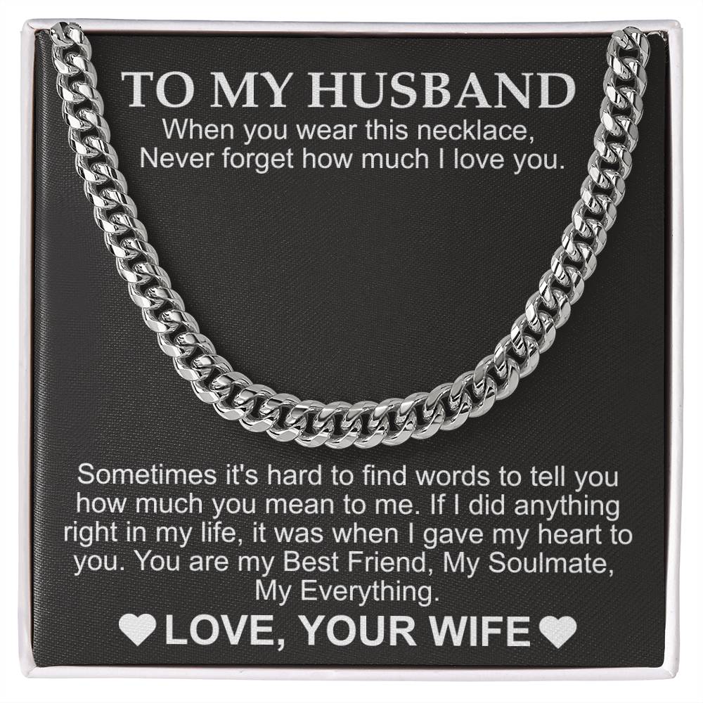 Cuban Necklace for Husband Gift Set