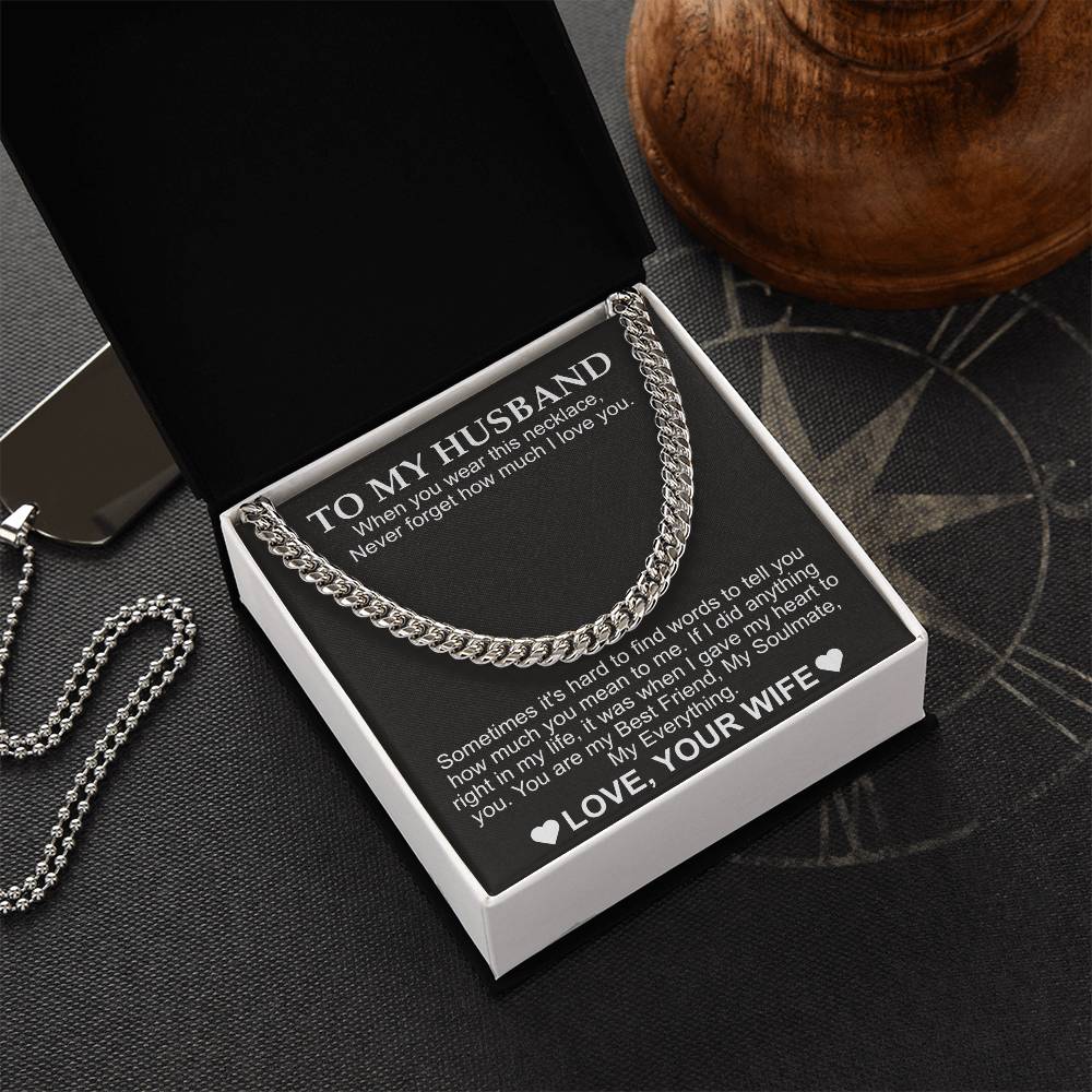 Cuban Necklace for Husband Gift Set