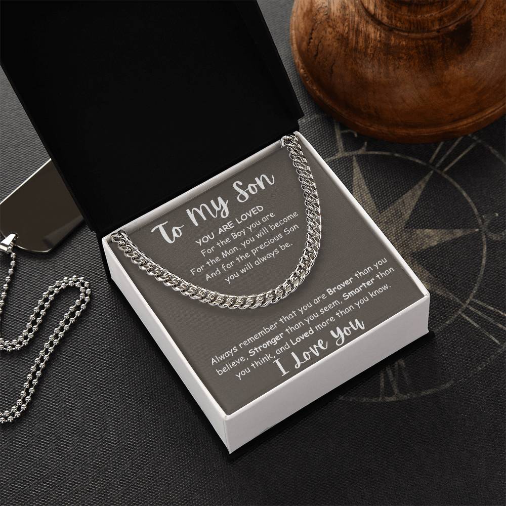 Cuban Necklace for Son Gift Set - You Are Loved