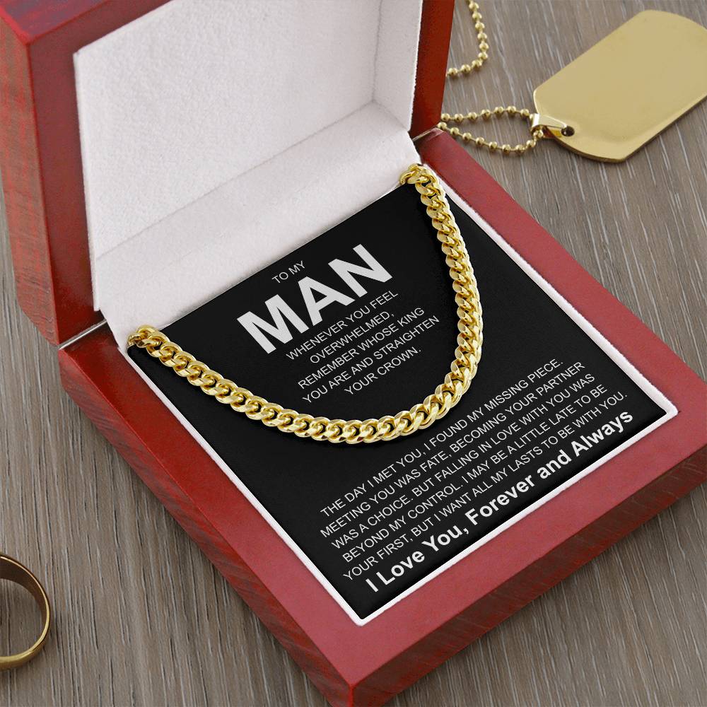 Cuban Necklace for Son Man - I Love You