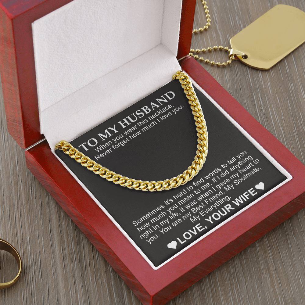 Cuban Necklace for Husband Gift Set