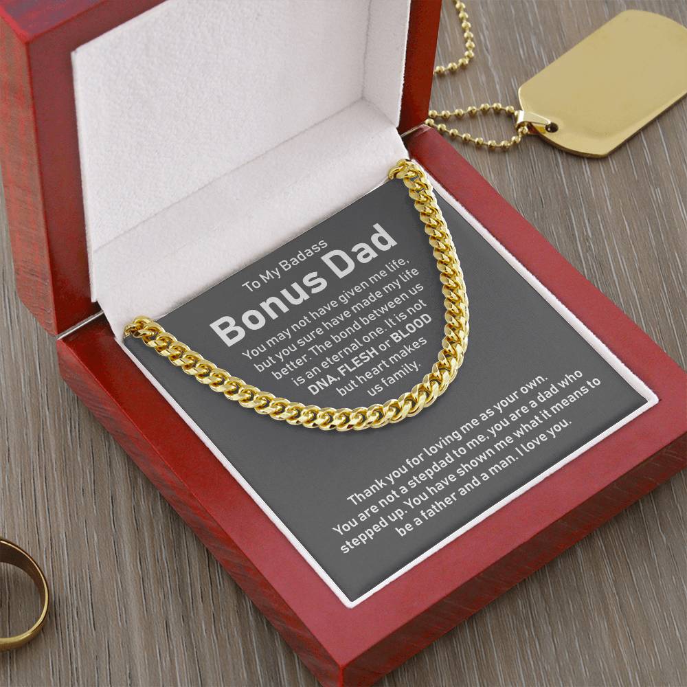 To My Bonus Dad - Thank You For Loving Me As Your Own - Necklace