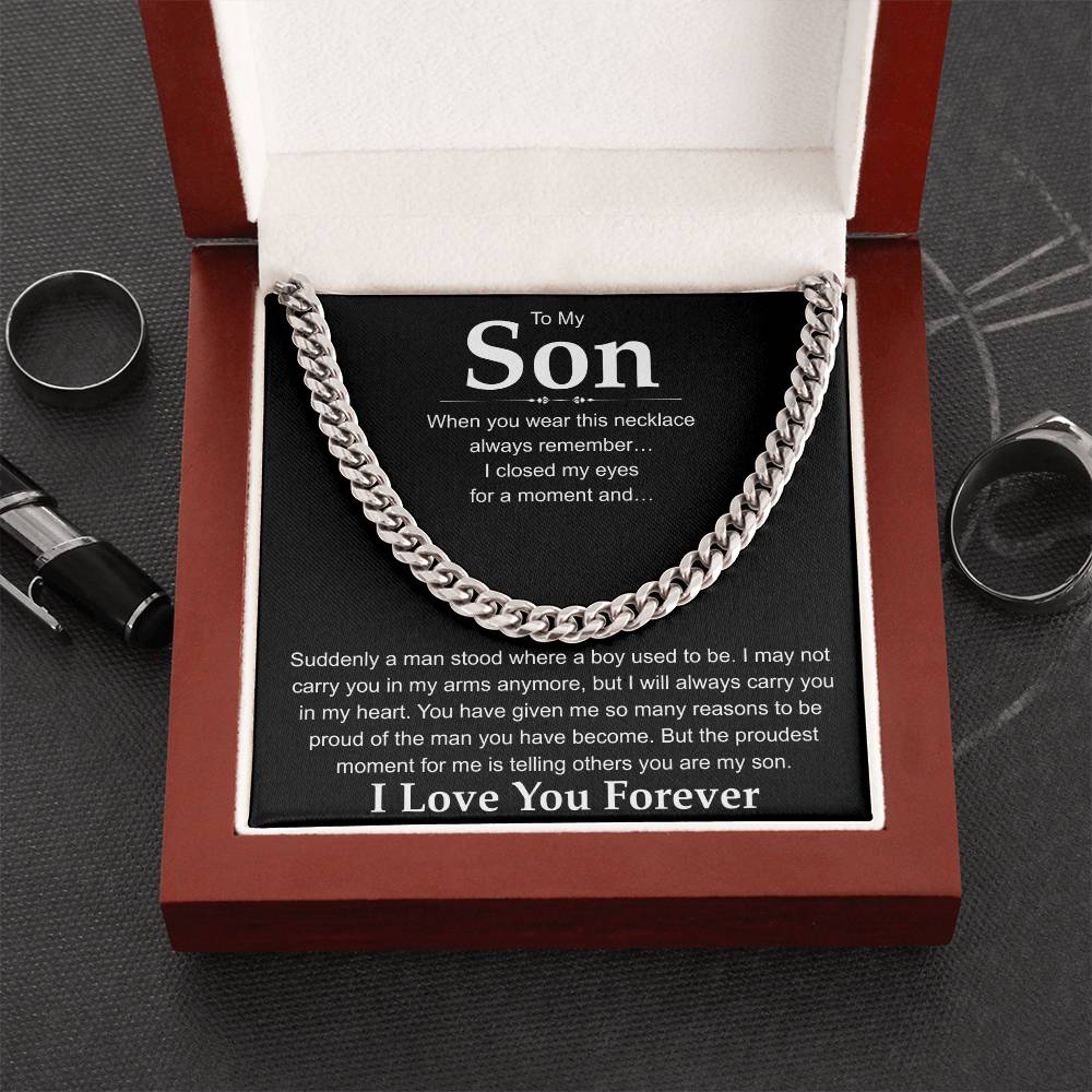 Cuban Necklace for Son Gift Set