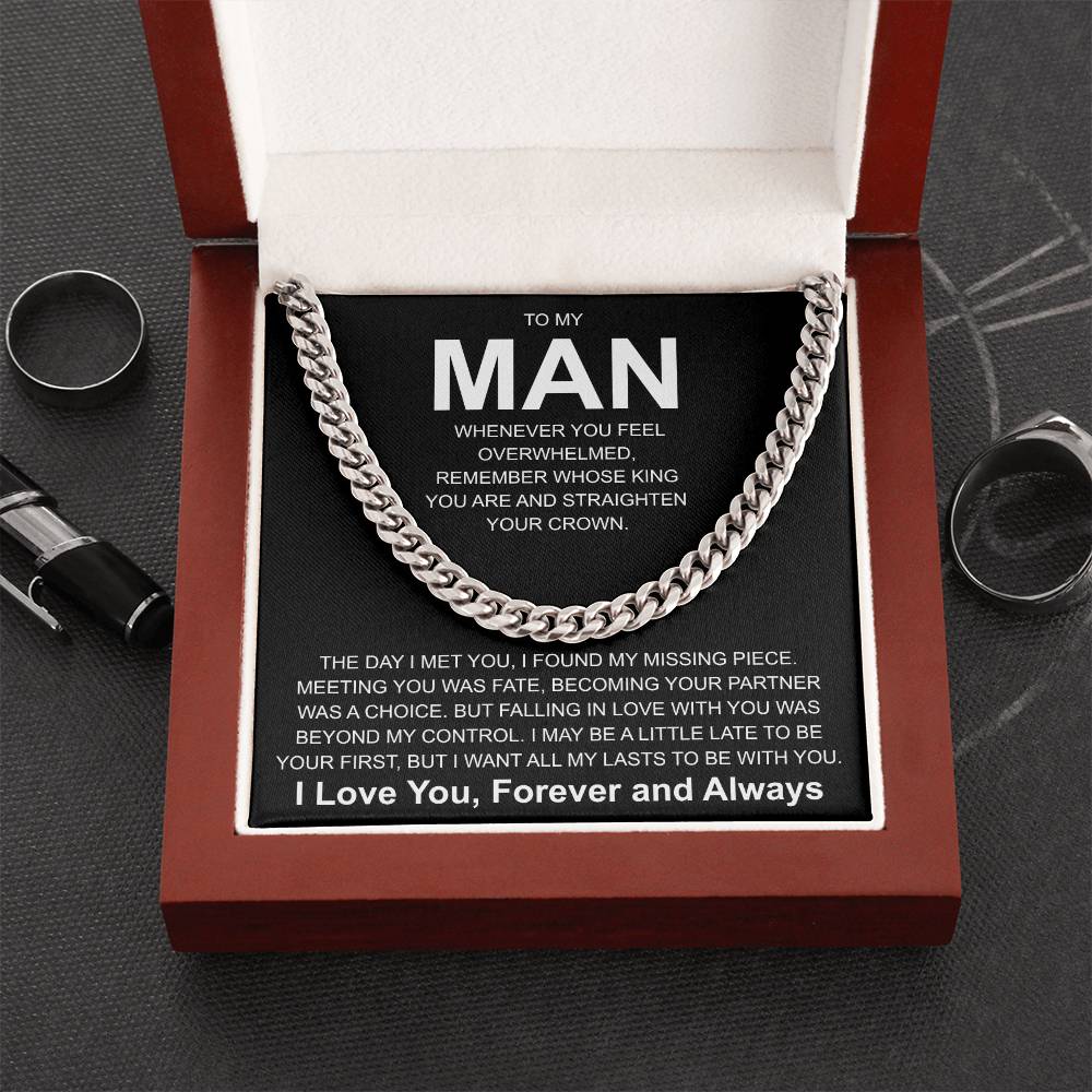 Cuban Necklace for Son Man - I Love You