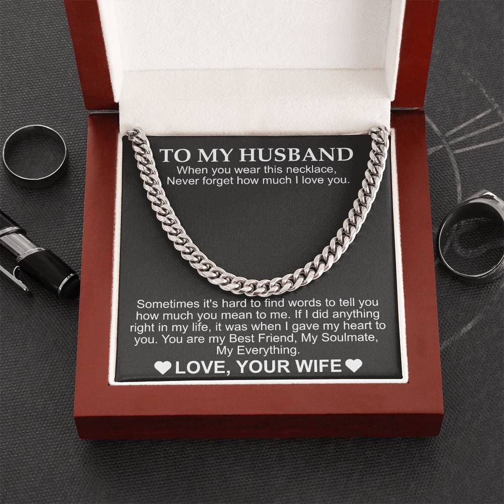 Cuban Necklace for Husband Gift Set