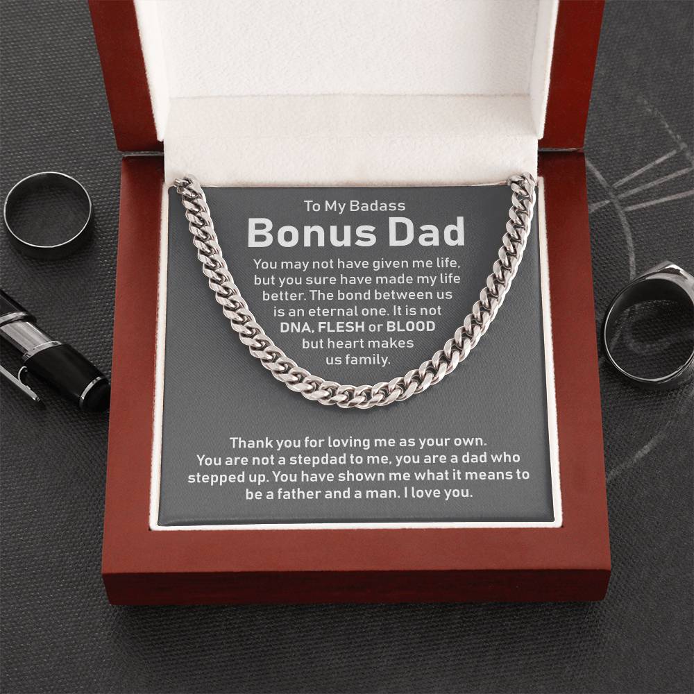 To My Bonus Dad - Thank You For Loving Me As Your Own - Necklace