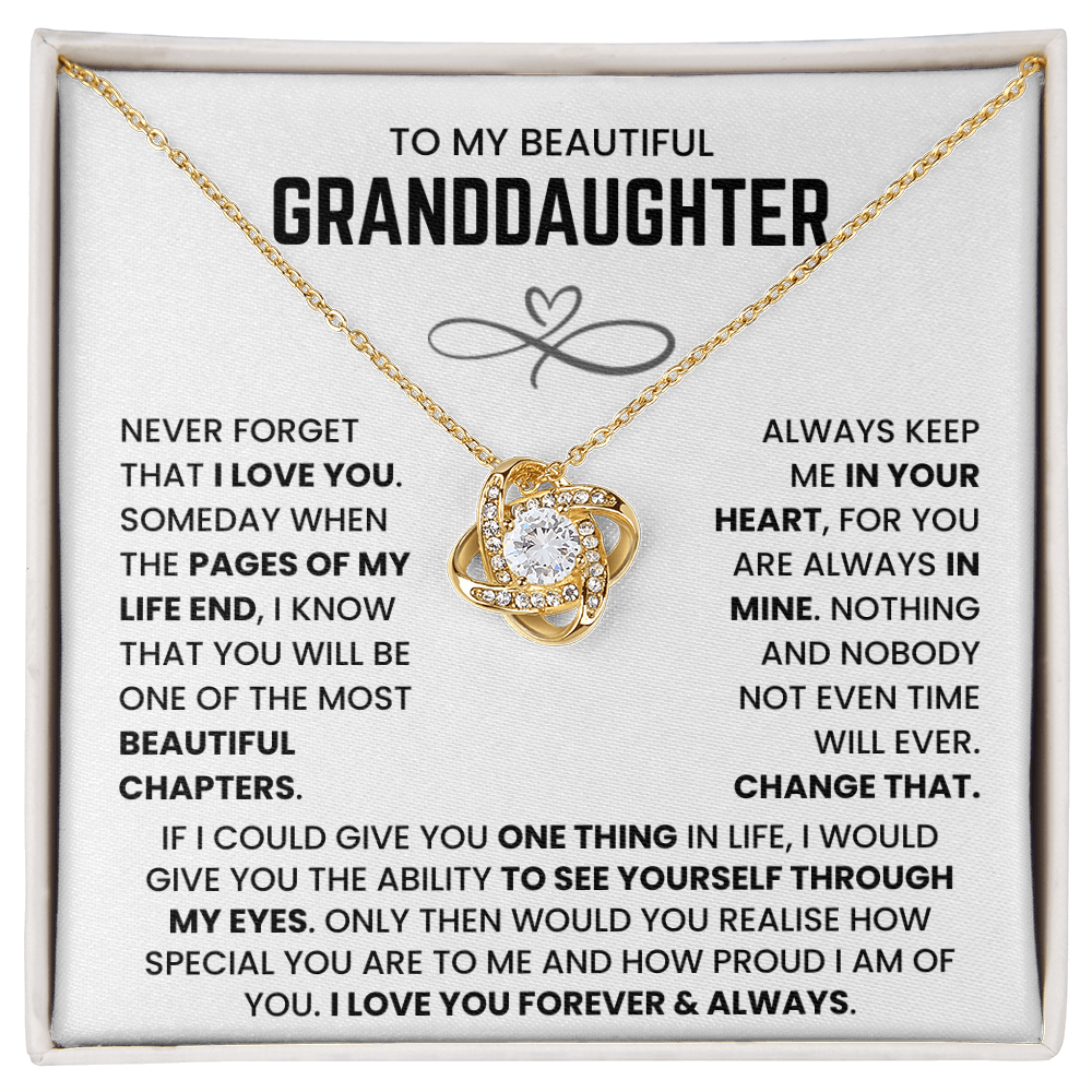 To My Granddaughter - I Love You Forever and Always - Necklace