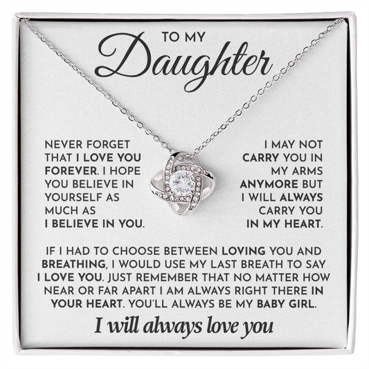 Never Forget That I Love You To My Daughter Necklace From Mom Dad