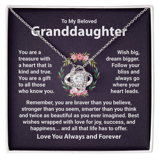 To My Beautiful Granddaughter Necklace From Grandma Grandpa