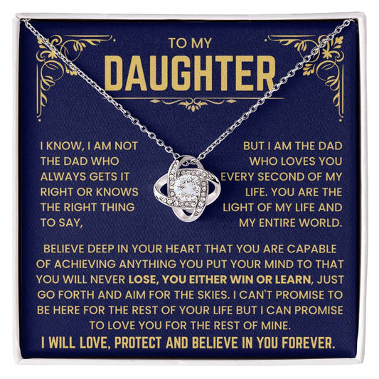 To My Daughter Necklace From Mom Dad
