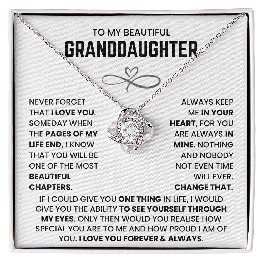 To My Granddaughter - I Love You Forever and Always - Necklace