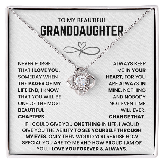 To My Granddaughter - I Love You Forever and Always - Necklace