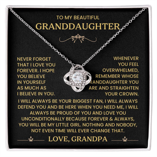 To My Beautiful Granddaughter Necklace Form Grandpa