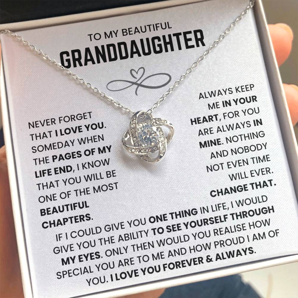 To My Granddaughter - I Love You Forever and Always - Necklace