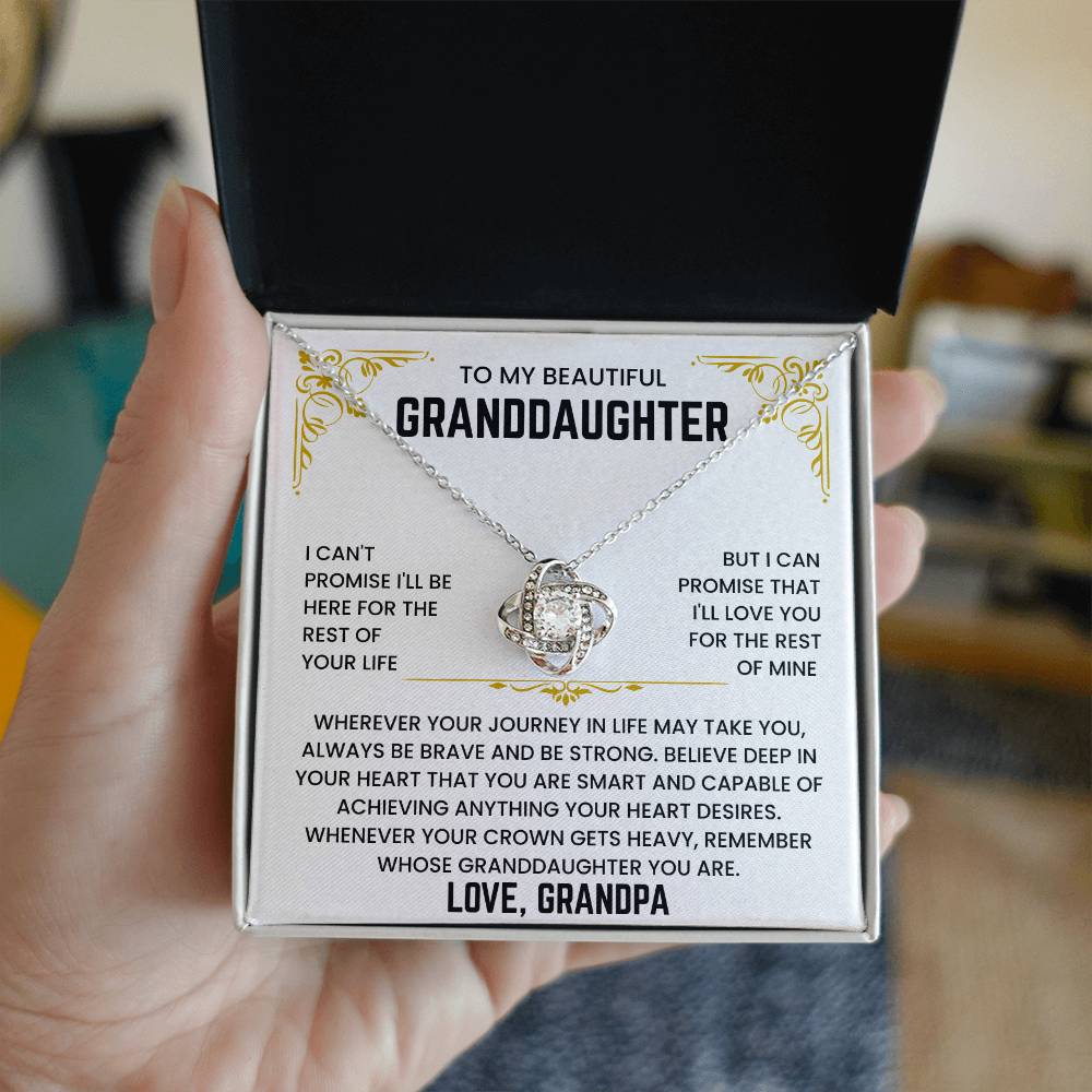 To My Beautiful Granddaughter - I'll Love You For The Rest of Mine - Necklace