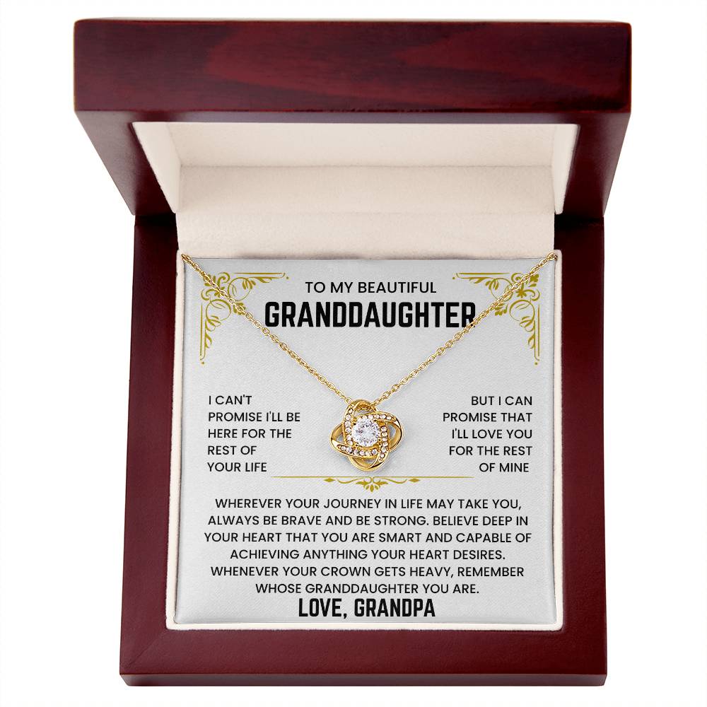 To My Beautiful Granddaughter - I'll Love You For The Rest of Mine - Necklace