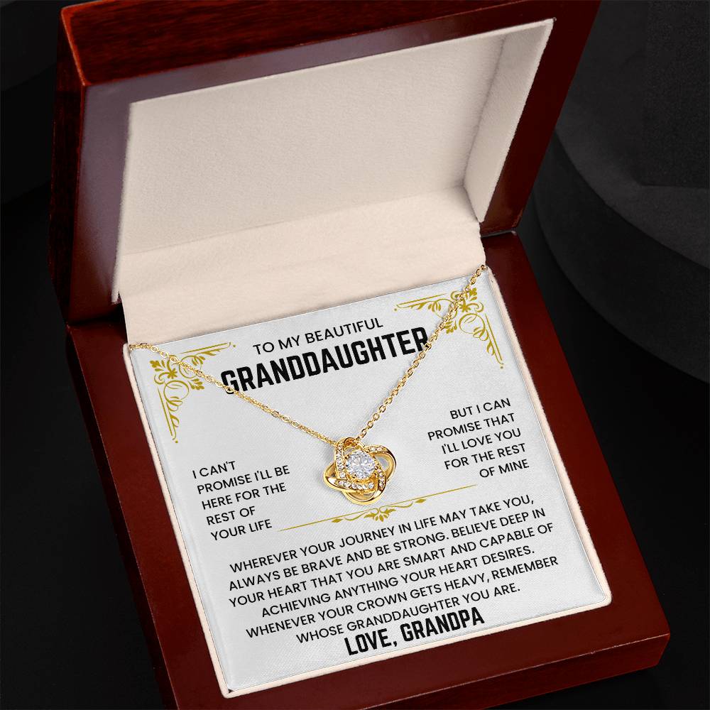 To My Beautiful Granddaughter - I'll Love You For The Rest of Mine - Necklace