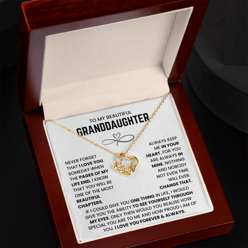 To My Granddaughter - I Love You Forever and Always - Necklace