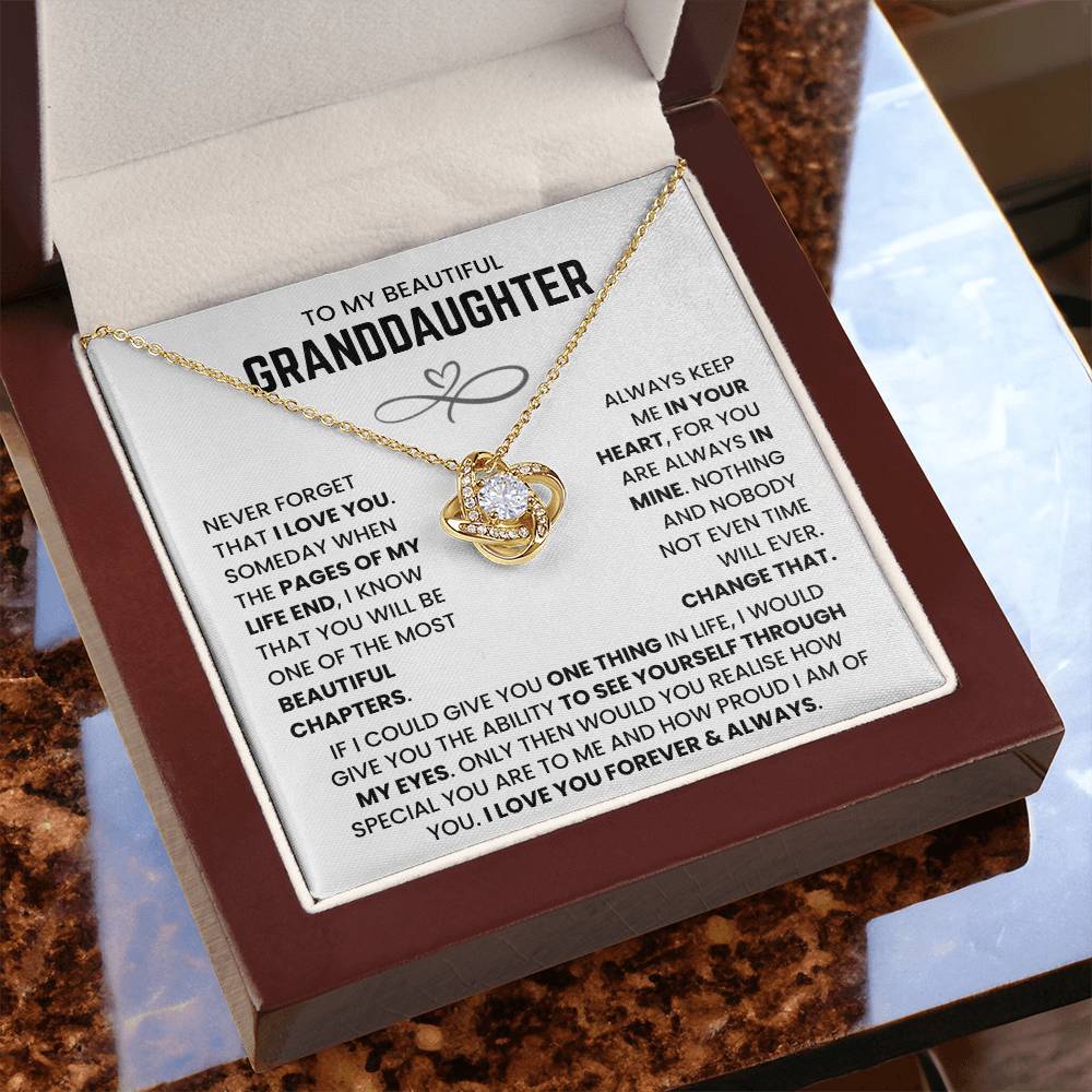 To My Granddaughter - I Love You Forever and Always - Necklace