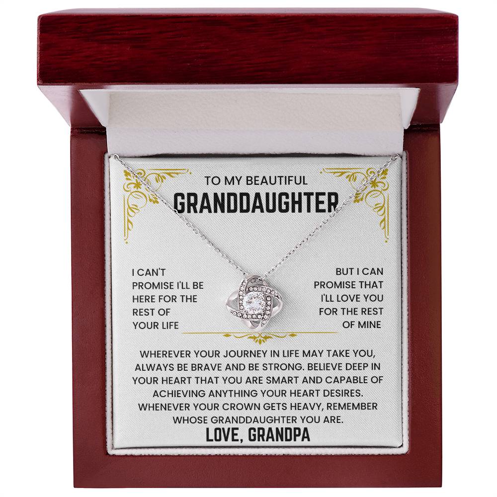 To My Beautiful Granddaughter - I'll Love You For The Rest of Mine - Necklace