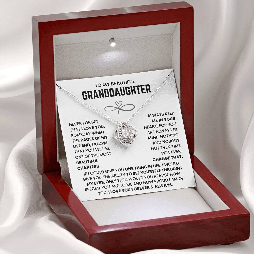 To My Granddaughter - I Love You Forever and Always - Necklace
