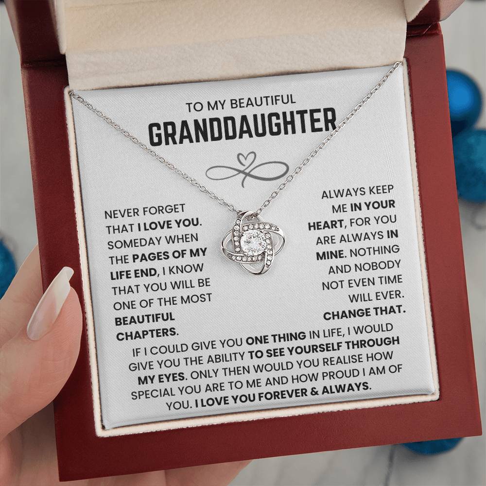 To My Granddaughter - I Love You Forever and Always - Necklace