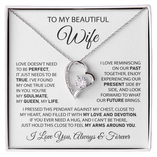 To My Wife - You're My Soulmate, My Queen - Forever Love Necklace