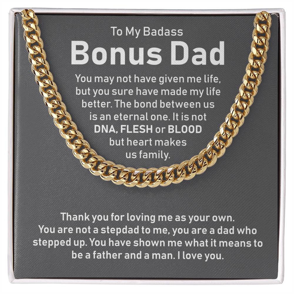 To My Bonus Dad - Thank You For Loving Me As Your Own - Necklace