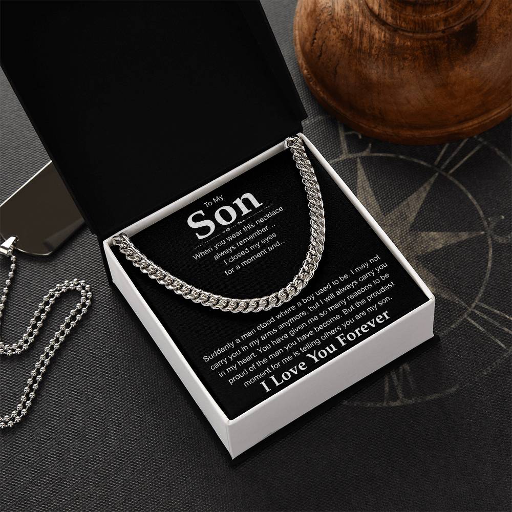 Cuban Necklace for Son Gift Set